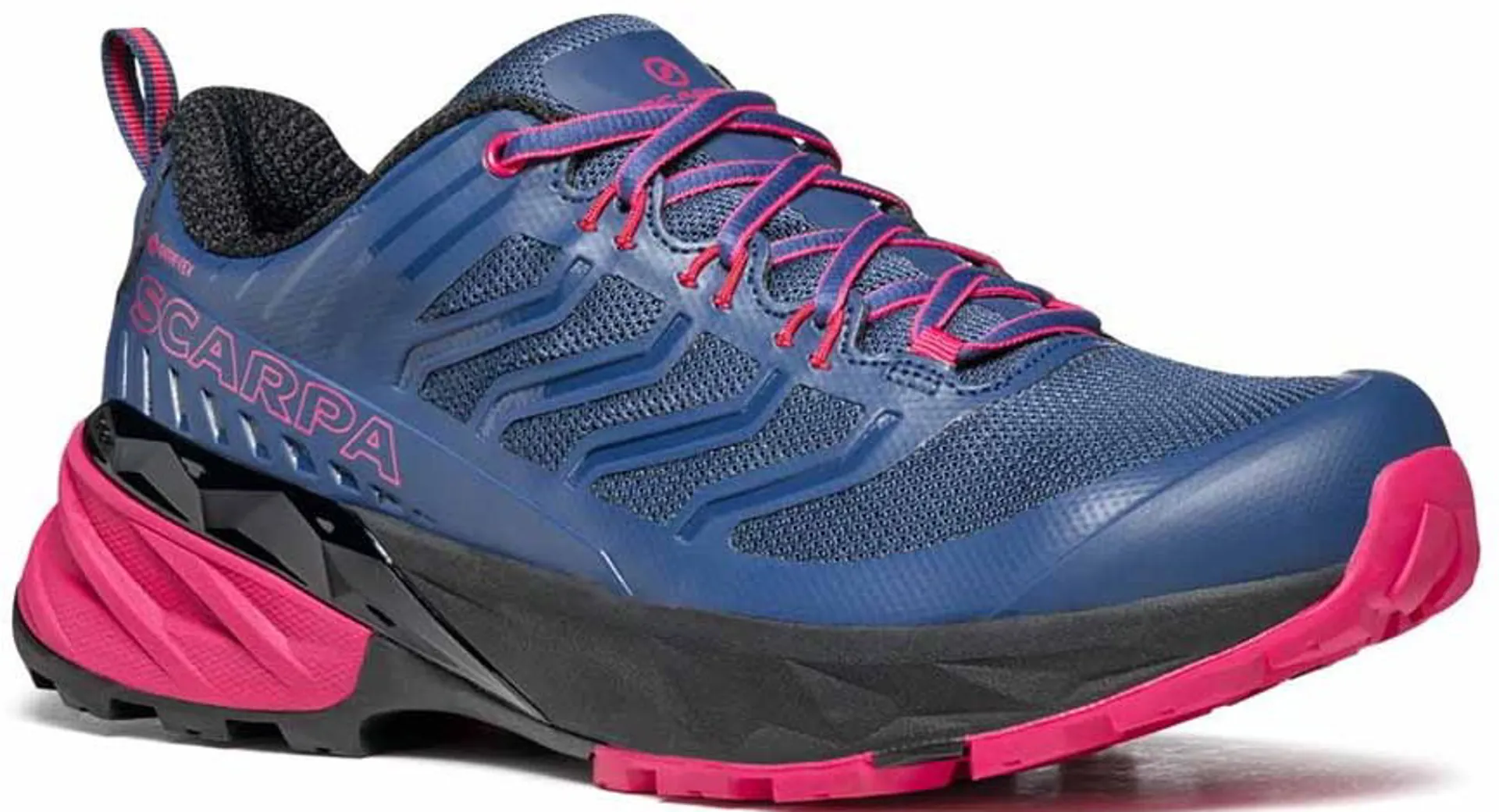 SCARPA Women's Rush GTX Waterproof Trail Shoes - Blue/Fuchsia